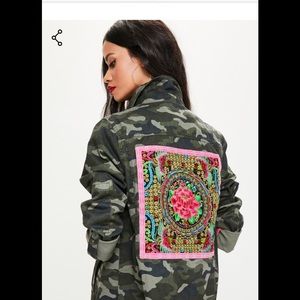 NWT Camo Embroidered Back Jacket